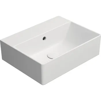 Umyvadlo GSI KUBE X keramické umyvadlo 45x35cm, bez otvoru, bílá mat