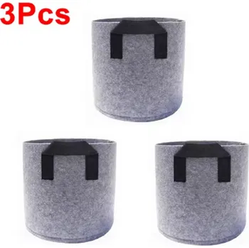 Mulčovací textilie Pěstební květináč z netkané textilie - 3 ks (7 velikostí) Barva: Šedá, Velikost: 20x20 cm