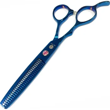 Kadeřnické nůžky PURPLE DRAGON Efilační nůžky levostranné 5,5 offset kadeřnické na stříhání vlasů do salonu linie Superior N68-PD-P