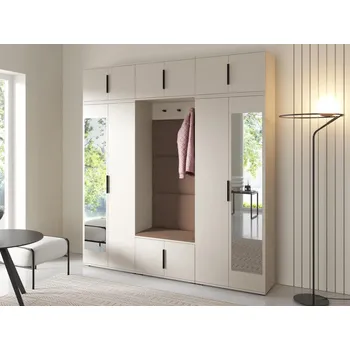 Předsíňová stěna Předsíňová stěna Bianco 2 - U/2 Barva čalounění: Hnědá - Trinity 07