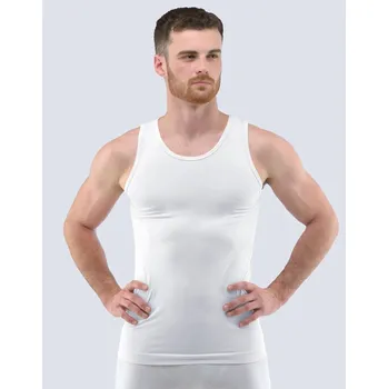 Nátělník GINA pánské nátělník, širší ramínka, bezešvé, jednobarevné Bamboo PureLine 58005P Barva: Bílá, Velikost: M/L