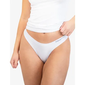 Dámské spodní prádlo GINA dámské kalhotky brazilky, bezešvé, klasické, jednobarevné Bamboo PureLine 06015P Barva: Bílá, Velikost: L/XL