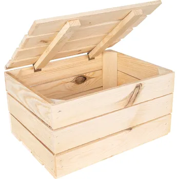 Úložný box Truhla, bedna z dřevěných prken krabička 40x30x22 cm