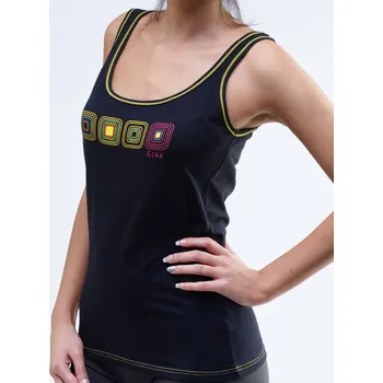 GINA dámské tílko, širší ramínka, šité, s potiskem Disco VI 18036P Barva: černá, Velikost: 34/36