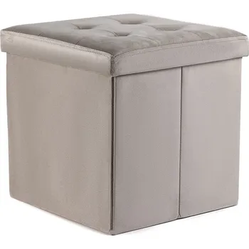 Taburet Skládací taburetka s úložným prostorem L - béžová