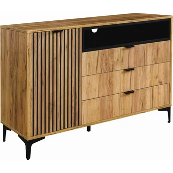 Komoda ELISE Komoda 1d3S velká zlatý dub/černá