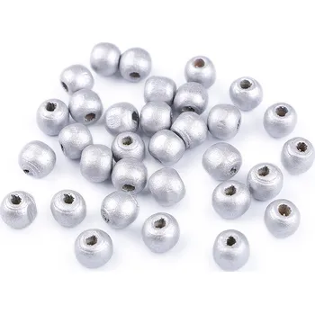 Dětské navlékací korálky Dřevěné korálky metalické Ø10 mm