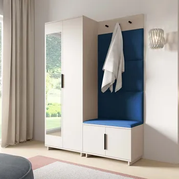 Předsíňová stěna Předsíňová stěna Bianco 3 - U/6 Barva čalounění: Tmavě modrá - Trinity 31