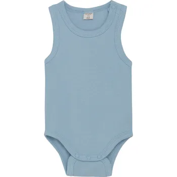 Kojenecký body Dětské body bez rukávu z bambusu a bavlny modré Dusty Blue CeLaVi Velikost: 50/56