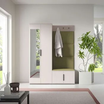 Předsíňová stěna Předsíňová stěna Bianco 3 - U/2 Barva čalounění: Olivově zelená - Trinity 27