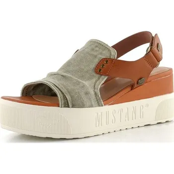 Dámské sandále Mustang sandály na platformě s klínkem jeansgruen 1459-804-716 - 39 | P694287