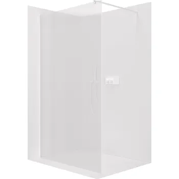 CERANO - Sprchová zástěna Walk-in Onyx Round L/P - 8 mm - kulatá vzpěra - bílá matná, rýhované sklo - 130x200 cm