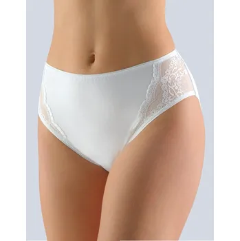 Kalhotky GINA dámské kalhotky klasické, širší bok, šité, s krajkou, jednobarevné Delicate 10189P Barva: Bílá, Velikost: 54/56