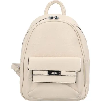 Městský batoh Dámský koženkový batoh s přední kapsou Iris, světle béžový