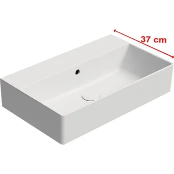 Umyvadlo GSI KUBE X keramické umyvadlo 60x37cm, bez otvoru, bílá mat