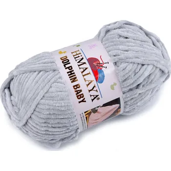 Pletací žinylková příze Dolphin Baby 100 g, barva 8 (80325) šedá holubí