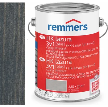 Lak na dřevo Remmers HK-LASUR [PLUS] GREY PROTECT 2,5L 5438 (FT20928) Antracitově šedá - Anthrazitgrau + dárek k objednávce nad 1000Kč