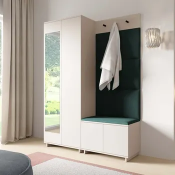 Předsíňová stěna Předsíňová stěna Bianco 3 - P/6 Barva čalounění: Tmavě zelená - Trinity 28