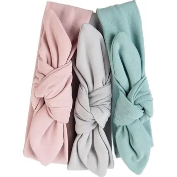 Čelenka Bavlněná čelenka s mašlí vel. 3-6 měsíce Šedá