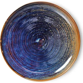 Talíř Rustikálně modrý porcelánový dezertní talíř Chef - Ø 20*3 cm