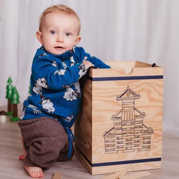 Crawler Merino mikina na zip se stojáčkem dětská Ovečky Velikost: 68-74/80 (6-18 měsíců)