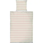 Červeno-béžové prodloužené povlečení na jednolůžko z bavlněného saténu 140x220 cm Align – Mette Ditmer Denmark ID_1681130