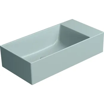 Umyvadlo GSI KUBE X keramické umývátko 50x25cm, bez otvoru, pravé/levé, ghiaccio mat
