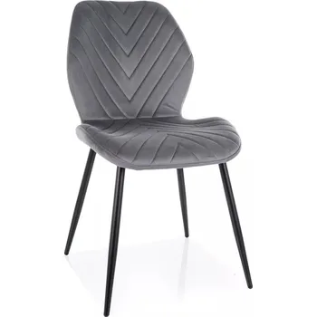 MIKE VELVET ŽIDLE, ČERNÝ RÁM / ŠEDÁ BLUVEL 14