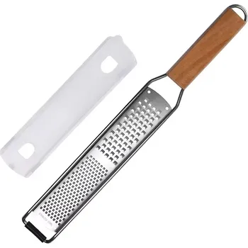 Naběračka Kvalitní nerezové struhadlo - Ploché (ploché nerezové struhadlo na sýr o dvou hrubostech strouhání s dřevěnou rukojetí)