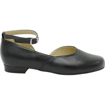 Dámské baleríny Černé baleríny De Plus F.176-X1-090 kožené široká špička - 36