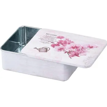 Dóza na potraviny Dóza plechová 120x90x35mm, hranatá, My love 78 gram