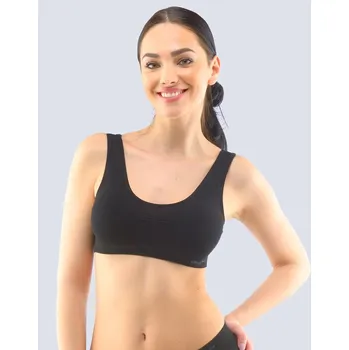 GINA dámské top podprsenkový se širokými ramínky, bez kostice, bezešvé, jednobarevné Bamboo PureLine 07011P Barva: černá, Velikost: L/XL