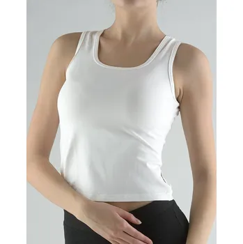 GINA dámské tílko, širší ramínka, šité, jednobarevné 98000P Barva: Bílá, Velikost: S