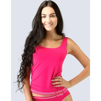 GINA dámské tílko, širší ramínka, bezešvé Bamboo Cotton 08020P Barva: bordo bílá, Velikost: M/L