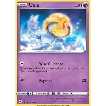 Volný čas Pokémon ASR 065/189 Uxie - Astral Radiance Stav: Near Mint, Verze: NORMAL