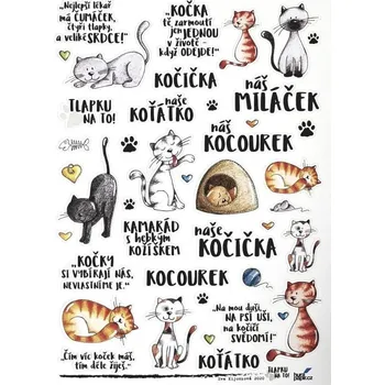samolepka HuráPapír Samolepky A5 - Tlapku na to Kočka