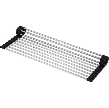 Rohožka Gamma Gamma, rolovací rohož na dřez 41,5 x 26,5 cm, černá-chromová, GMA-OR-CH