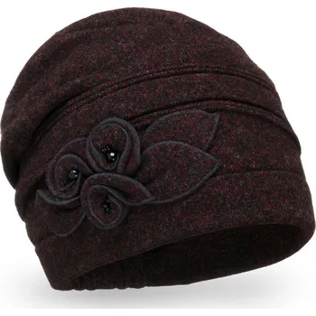 Čepice Dámská čepice Krumlovanka W-0866/Z5N bordó melange