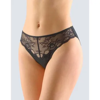 Dámské oblečení GINA dámské kalhotky klasické s úzkým bokem, úzký bok, šité, s krajkou, jednobarevné Sensuality 10220P Barva: černá, Velikost: 38/40