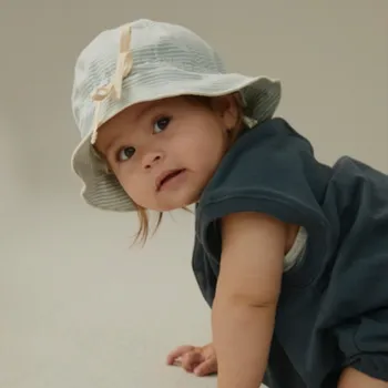 Klobouk GRAY LABEL Klobouk Baby GOTS - Sky - Cream Velikost: 1-2y