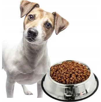 Miska pro psa Jedna kovová miska Weltoro, stříbrná, 0,6 l