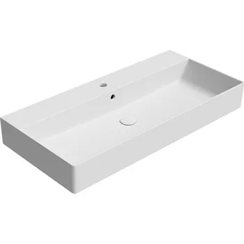 Umyvadlo GSI KUBE X keramické umyvadlo 100x47cm, broušená spodní hrana, bílá mat