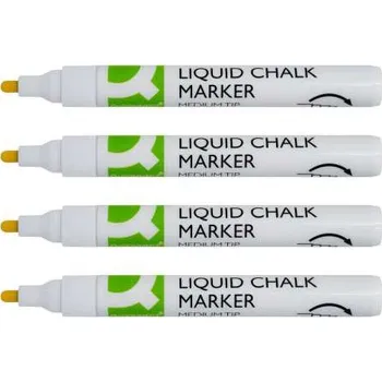 Křídový popisovač Q-Connect - sada 4 ks v bílé barvě