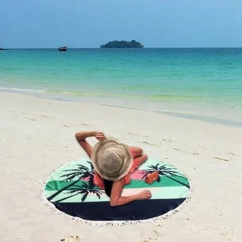 Plážová osuška kulatý boho pláž 30