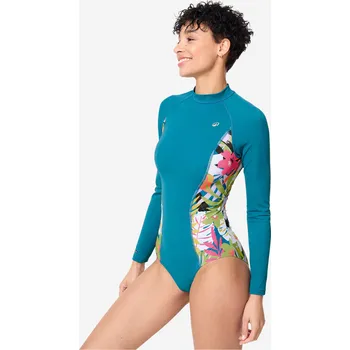 Dámské plavky OLAIAN Dámské jednodílné plavky na surf s dlouhým rukávem Dani 36 MODRÁ|ZELENÁ