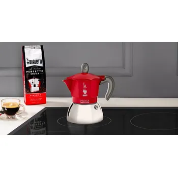 Moka konvice Bialetti New Moka Indukce červená (různé velikosti) Objem v⁠ porcích: 4 porce