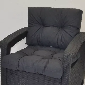 Podsedák Polstr na křeslo z umělého ratanu - tmavě šedý melír - SLEVA 3% s kodem radost25