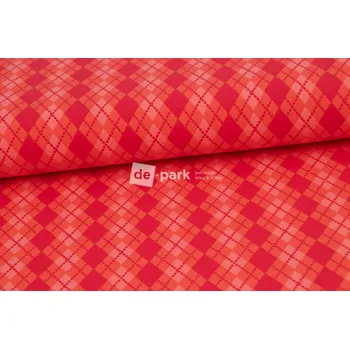 Úplet - Retro kolekce - Kosočtverce - červenooranžová