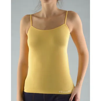 GINA dámské košilka, úzká ramínka, bezešvé, jednobarevné Bamboo Cotton 08988P Barva: angreštová bílá, Velikost: S/M
