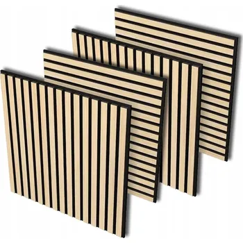 akustický panel AKUSTICKÉ DŘEVĚNÉ PANELY 60X60X1,8 cm, 4 KUSY - STYLOVÉ, ODHLUČŇUJÍCÍ A IZOLAČNÍ